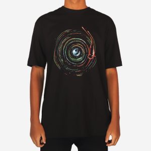T shirt planet world music black