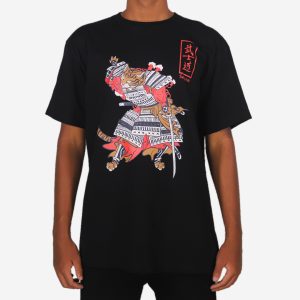t shirt samurai tiger red
