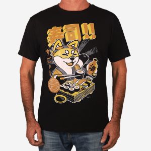 t shirt Shiba eat sushi